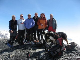 Claudio,Lele,Sergio,Beppe,Cri,Babbo Bruno,Aria & Wakan in punta