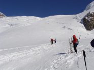 nella zona in cui si slegano i concorrenti del mezzalama