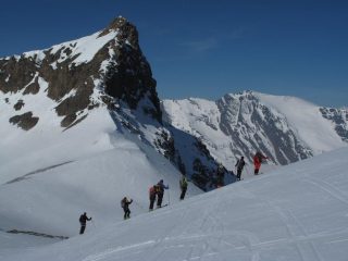 Il gruppo sotto la Punta Bassac Nord