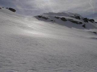 il colle del Courmaon e a destra ll'inizio della cresta