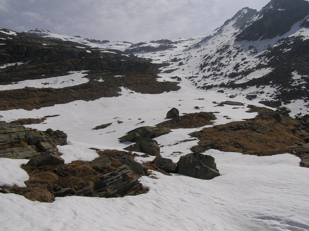 I'imbocco del vallone verso i pendii superiori