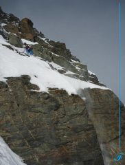 traverso di raccordo tra nevai superiori e parte alta della 