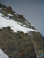 traverso di raccordo tra nevai superiori e parte alta della 