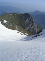 Il canale di salita, prima della conca
