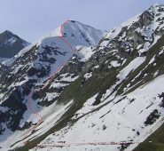 Servatun visto dal Colle Balur con traccia di salita
