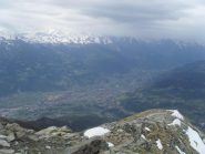 panorama di Aosta dalla vetta
