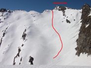 lo stupnedo pendio che porta al colletto sotto la punta