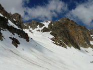 a destra il canale sceso