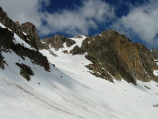 a destra il canale sceso