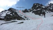 la prima parte dell'itinerario di salita seguito (21-5-2011)