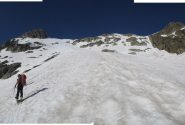 Il ripido pendio che porta al lago superiore di Fremamorta