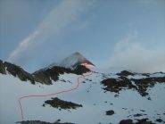 itinerario seguito x raggiungere le rocce