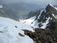 dalla vetta il vallone di salita
