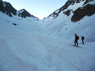Parte alta del vallone di Ciriegia (sulla sin, si vede il canale di salita)
