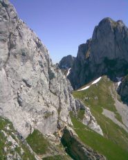 In discesa dalla vetta