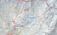 cartina CNS e via di salita seguita