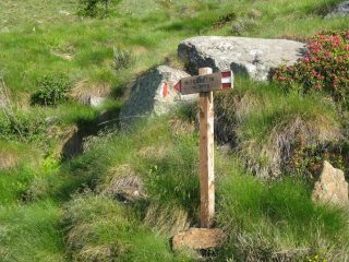 il cartello indicatore posto sulla strada sterrata