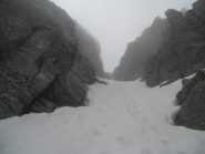 In vista dell'uscita nel tratto più ripido e stretto