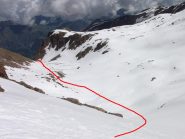 discesa verso il lago della Rocca Rossa  