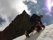 Andrea all'imbocco della rampa diagonale d'uscita