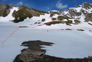 Il superamento del dosso a quota 2700 m ca.