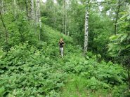 Fede esce dal bosco la vegetazione qui diminuisce un po'.... prima è ben peggio