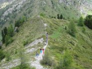 in salita verso punta della Croce