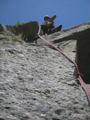 l'uscita del passo chiave del secondo tiro