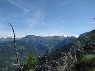 Dalla cresta sguardo verso il Rosa