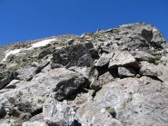 la parte rocciosa della cresta
