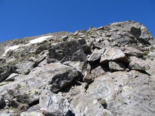 la parte rocciosa della cresta