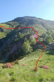 dal testarebbo verso l'itinerario di salita