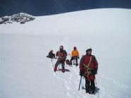 Meritato riposo alla base del pendio finale al Velan