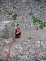 Simone sul diedro d'uscita