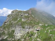 Il Gaggio scendendo per cresta alla capanna