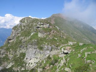 Il Gaggio scendendo per cresta alla capanna