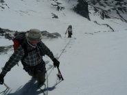 ripido pendio di accesso alla cresta