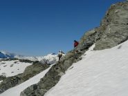 cengia di accesso al ghiacciaio