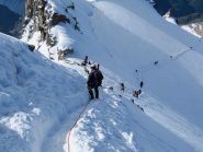 inizio della discesa lungo (molto frequentata) la normale 