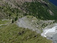 Il sentiero che passa sul filo della morena