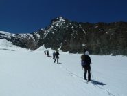 lunga cordata sul ghiacciaio