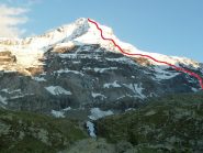 Il versante Nord con l'itinerario