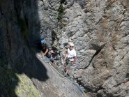 la sosta del terzo tiro, prima del traverso