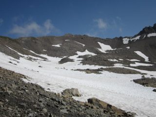 conca innevata che adduce alla punta