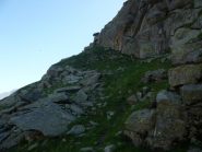 la traccia sotto il passo che porta in cresta