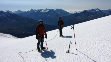 Maurizio ed Emma al Col de l'Arpont m. 3495 (3-7-2011)
