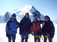 Foto di gruppo al Dome de Gouter, 5 minuti per aggiungere un 4000...