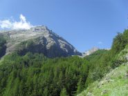 la parete Nord del Pousset ed i bastioni di sostegno del ghiacciaio del Trajo...