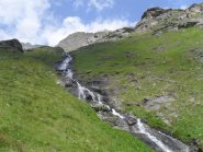 cascatella  sui ripidi erbosi....