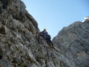 ottima roccia nei primi tiri